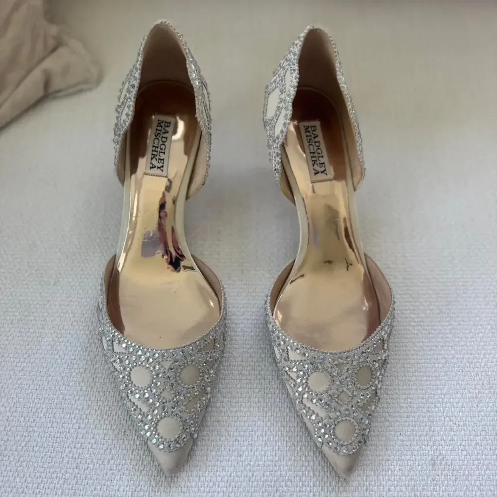 Badgley mischka ivory and silver